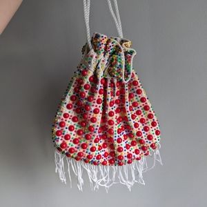 Vintage dead stock plastic beaded bag